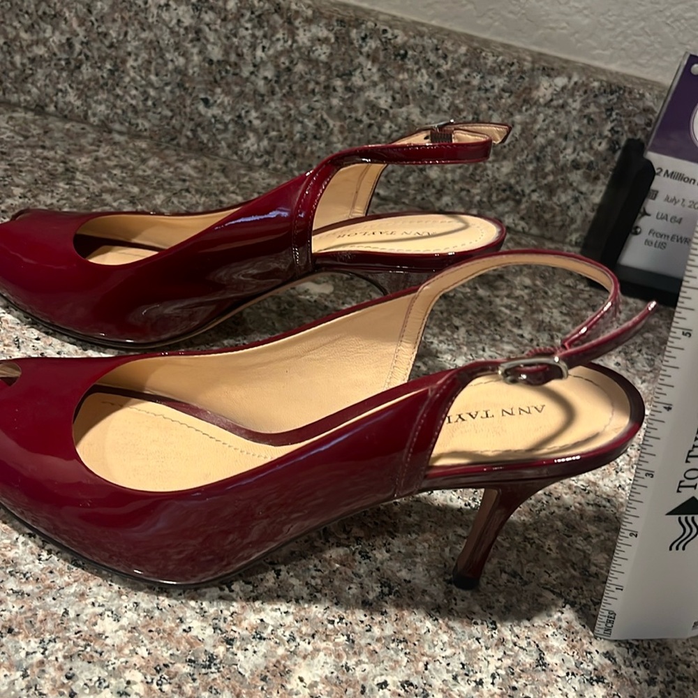 Ann Taylor patent leather peep toe pumps.  Size 7.5